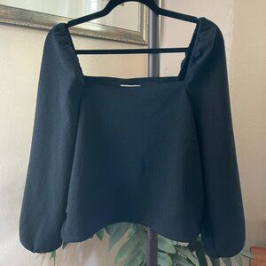 Madewell Square Neck Puff Sleeve Top - M
